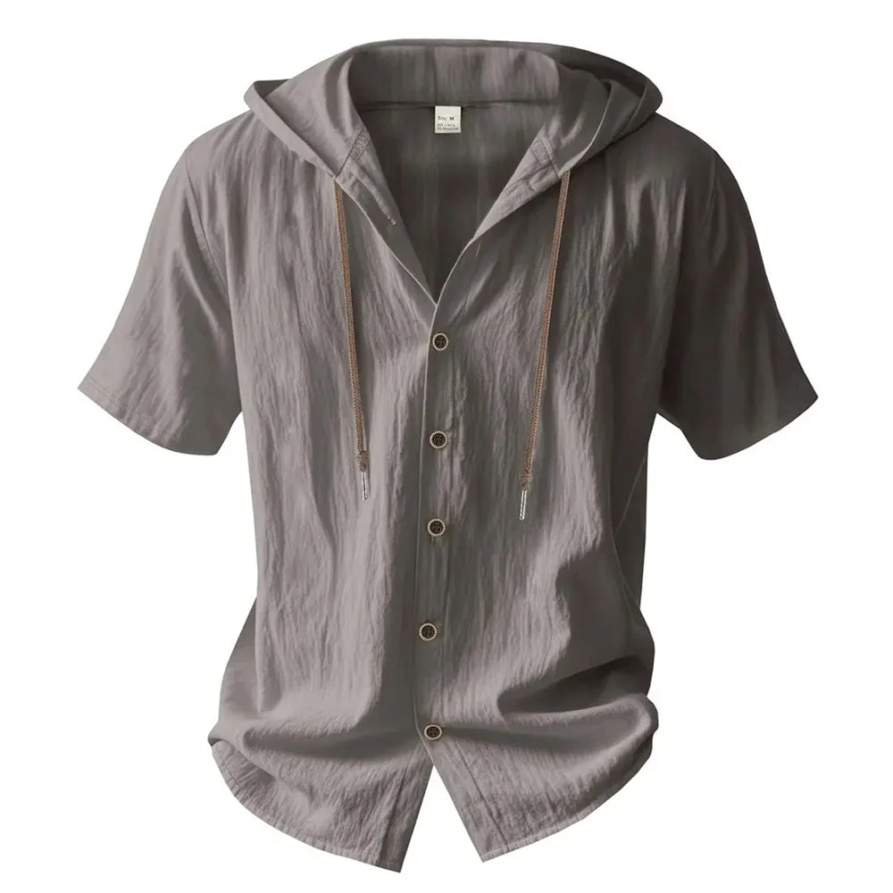 Velaro Breeze Hooded Shirt – Lightweight Casual Summer Button-Up